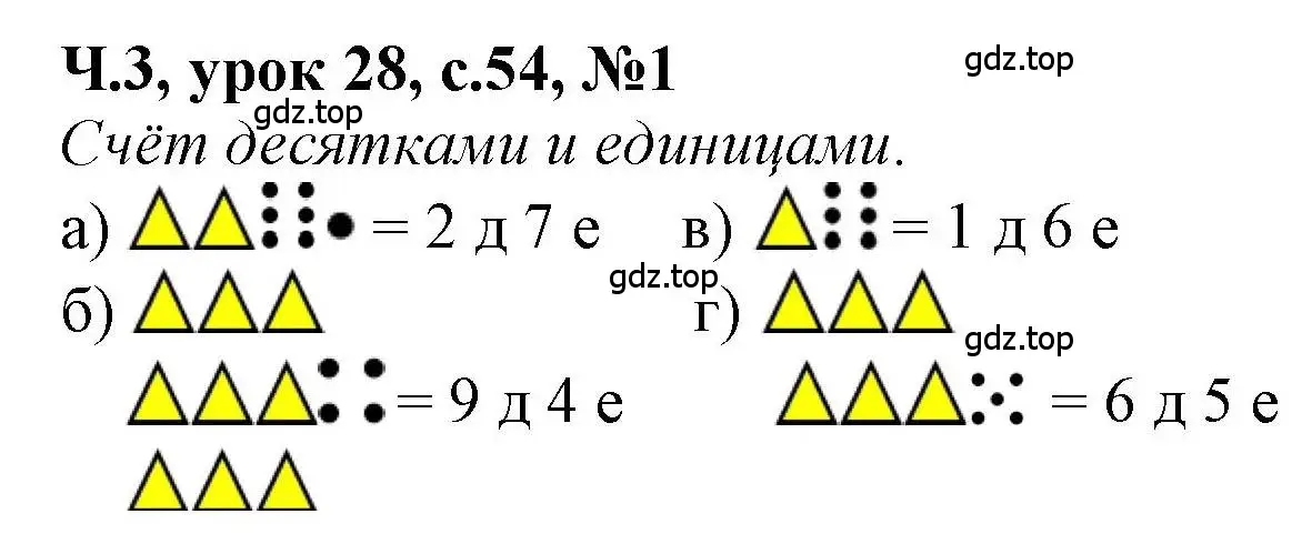 Решение номер 1 (страница 54) гдз по математике 1 класс Петерсон, учебник 3 часть