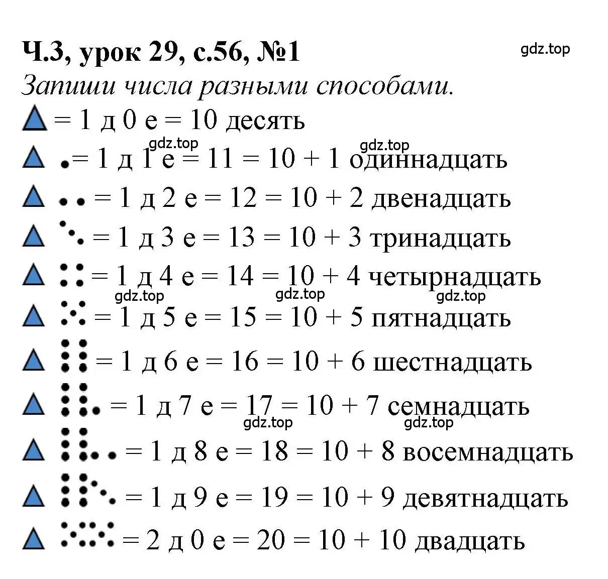 Решение номер 1 (страница 56) гдз по математике 1 класс Петерсон, учебник 3 часть