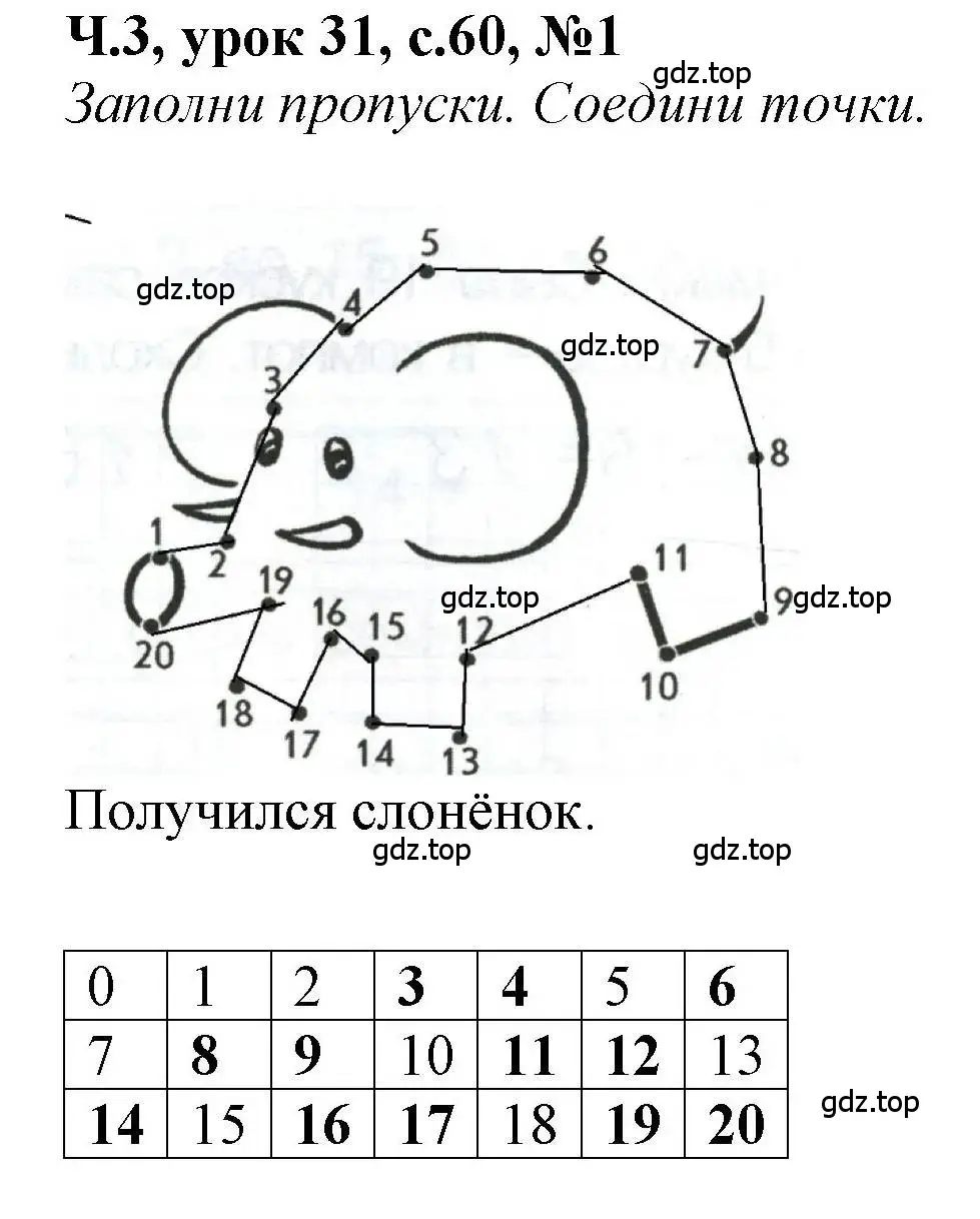 Решение номер 1 (страница 60) гдз по математике 1 класс Петерсон, учебник 3 часть