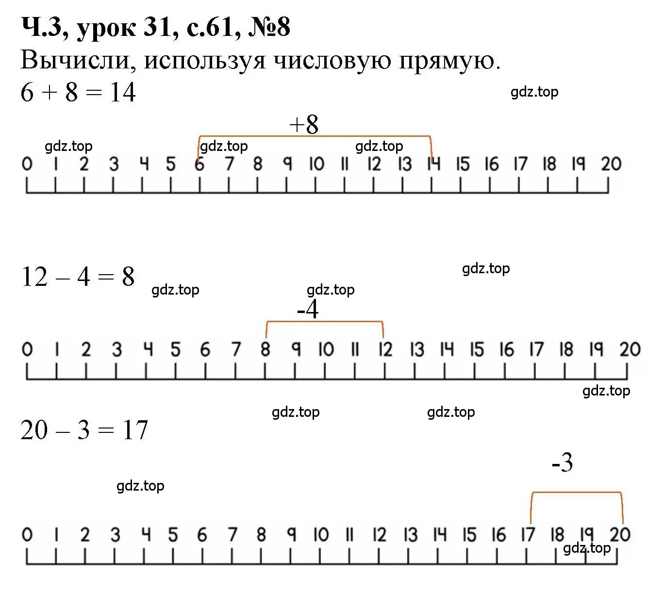 Решение номер 8 (страница 61) гдз по математике 1 класс Петерсон, учебник 3 часть