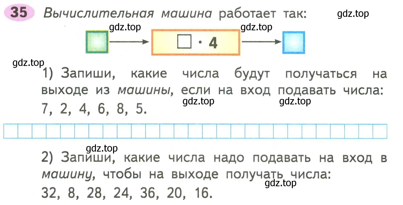 Условие номер 35 (страница 62) гдз по математике 2 класс Моро, Волкова, рабочая тетрадь 2 часть