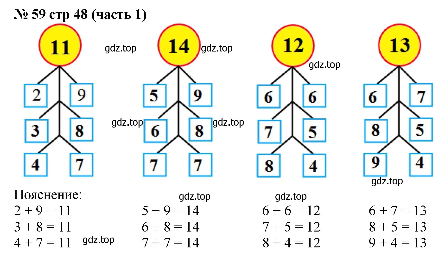 Решение номер 59 (страница 48) гдз по математике 2 класс Моро, Волкова, рабочая тетрадь 1 часть