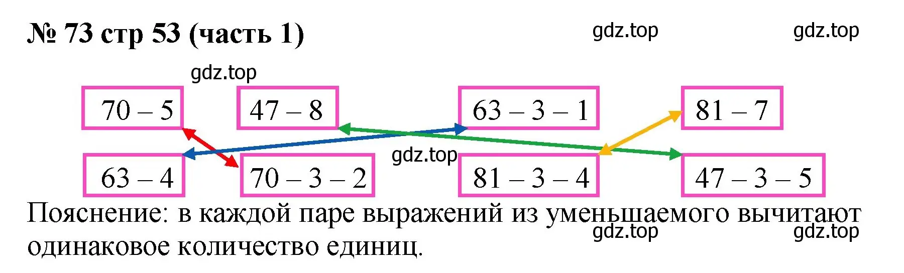 Решение номер 73 (страница 53) гдз по математике 2 класс Моро, Волкова, рабочая тетрадь 1 часть