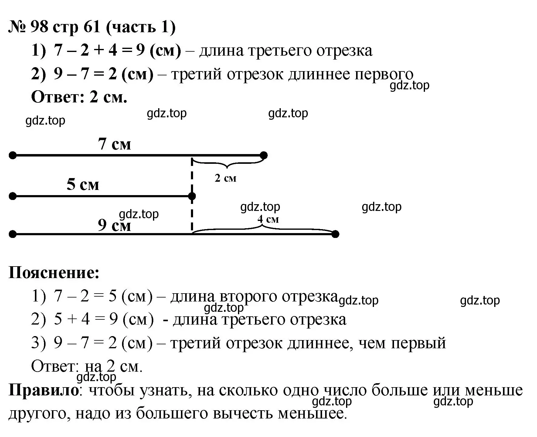 Решение номер 98 (страница 61) гдз по математике 2 класс Моро, Волкова, рабочая тетрадь 1 часть