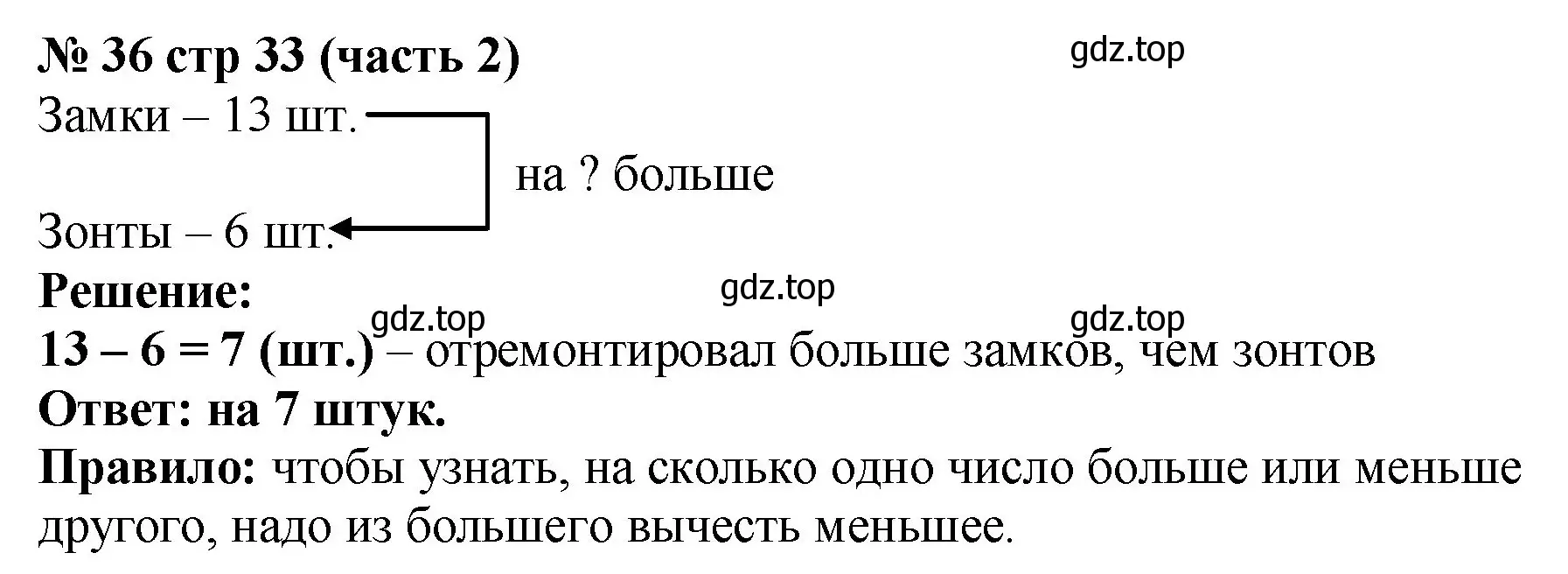 Решение номер 36 (страница 33) гдз по математике 2 класс Моро, Волкова, рабочая тетрадь 2 часть