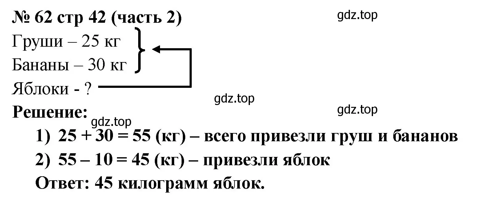 Решение номер 62 (страница 42) гдз по математике 2 класс Моро, Волкова, рабочая тетрадь 2 часть