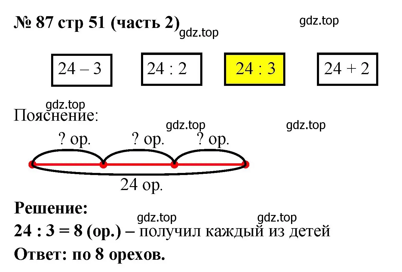 Решение номер 87 (страница 51) гдз по математике 2 класс Моро, Волкова, рабочая тетрадь 2 часть