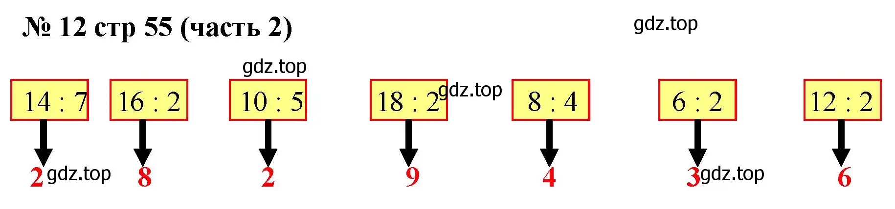 Решение номер 12 (страница 55) гдз по математике 2 класс Моро, Волкова, рабочая тетрадь 2 часть