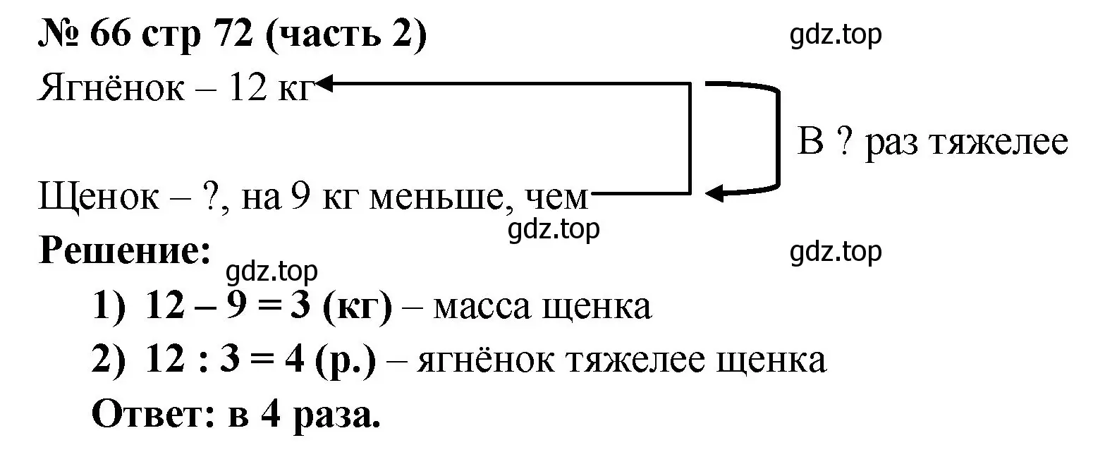 Решение номер 66 (страница 72) гдз по математике 2 класс Моро, Волкова, рабочая тетрадь 2 часть