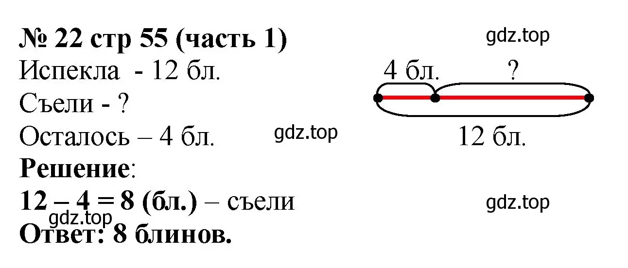 Решение номер 22 (страница 55) гдз по математике 2 класс Моро, Бантова, учебник 1 часть