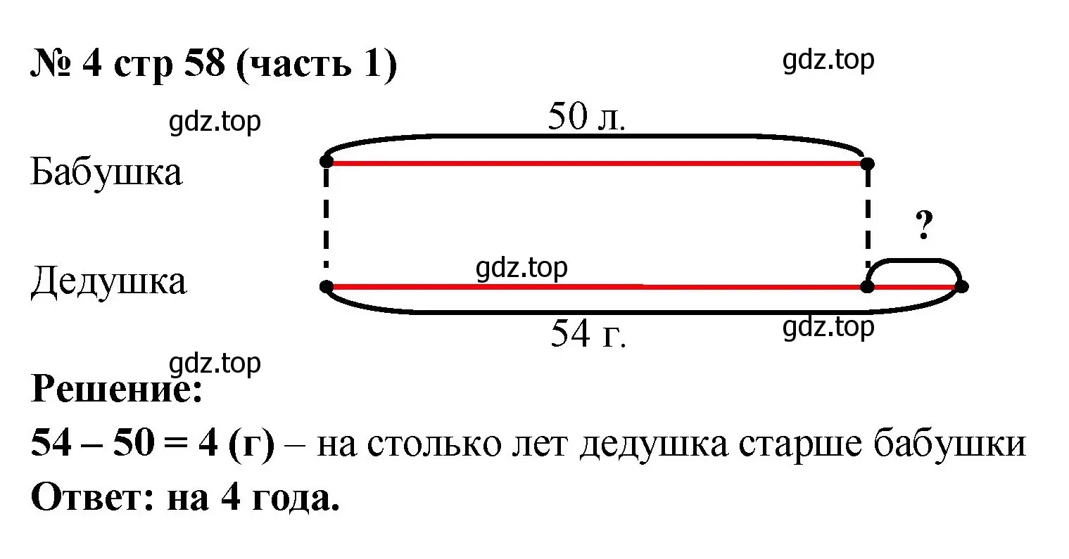 Решение номер 4 (страница 58) гдз по математике 2 класс Моро, Бантова, учебник 1 часть