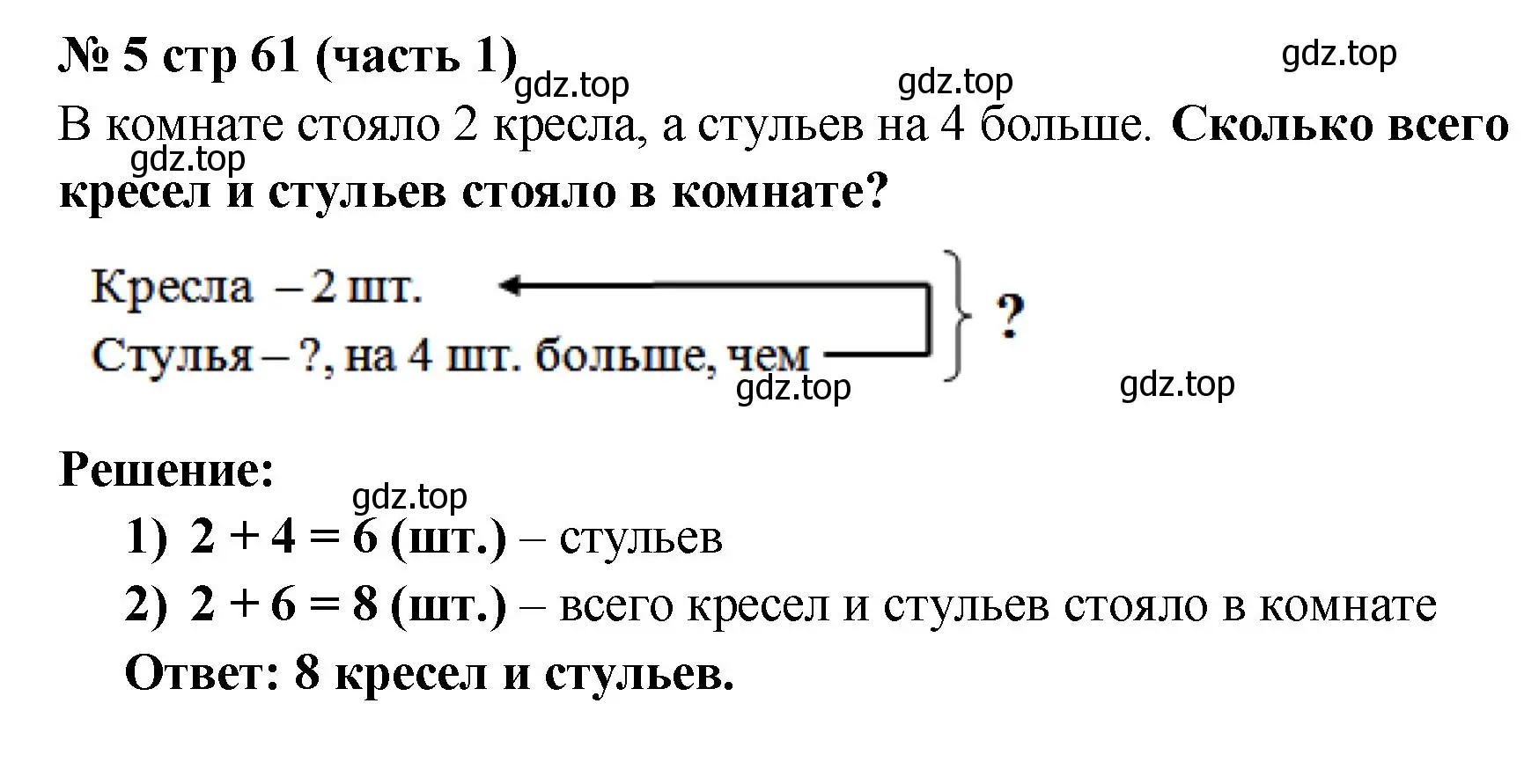 Решение номер 5 (страница 61) гдз по математике 2 класс Моро, Бантова, учебник 1 часть