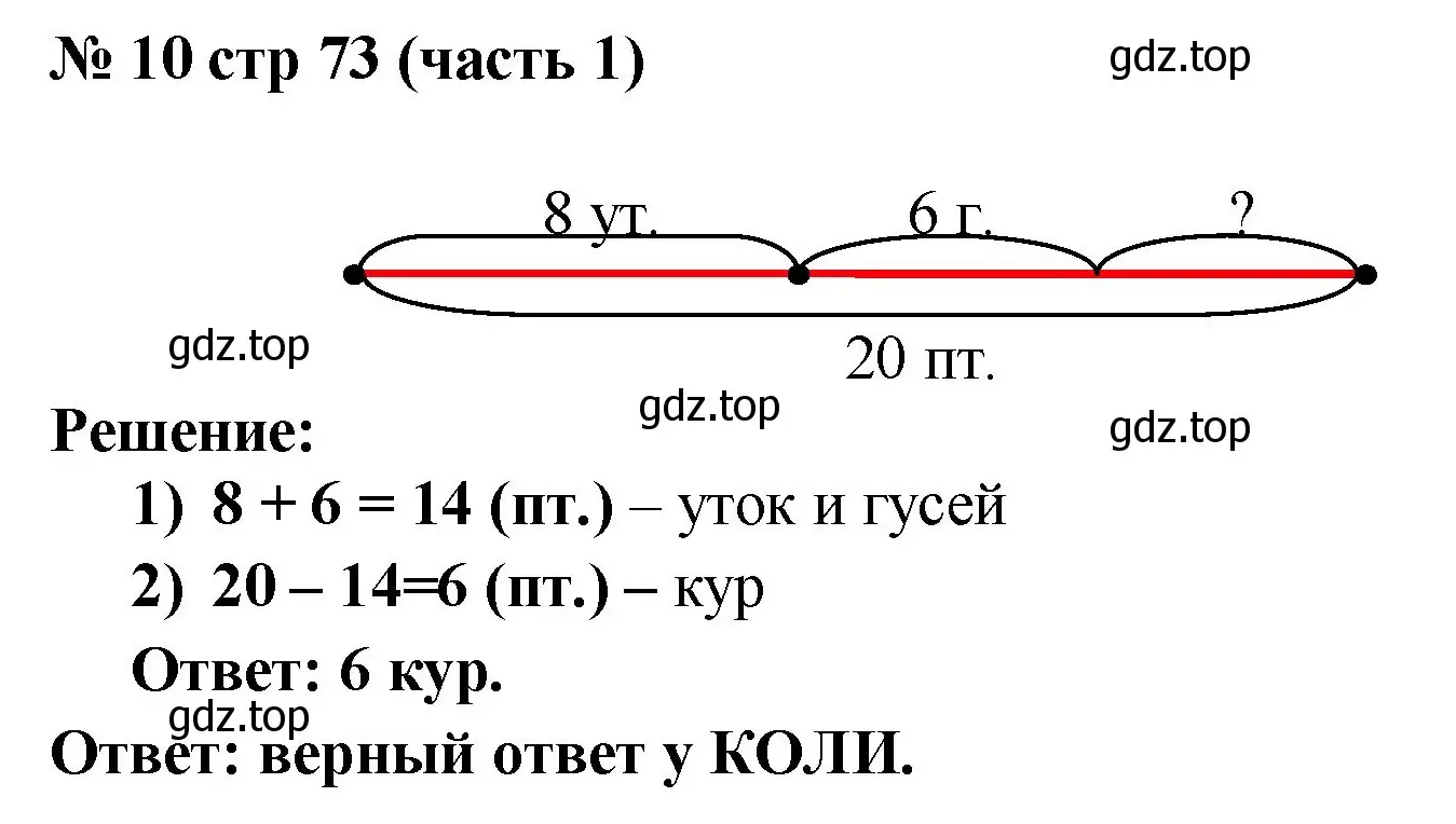 Решение номер 10 (страница 73) гдз по математике 2 класс Моро, Бантова, учебник 1 часть