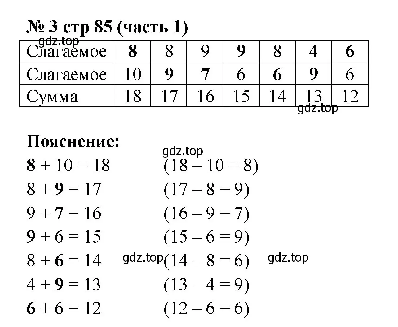 Решение номер 3 (страница 85) гдз по математике 2 класс Моро, Бантова, учебник 1 часть