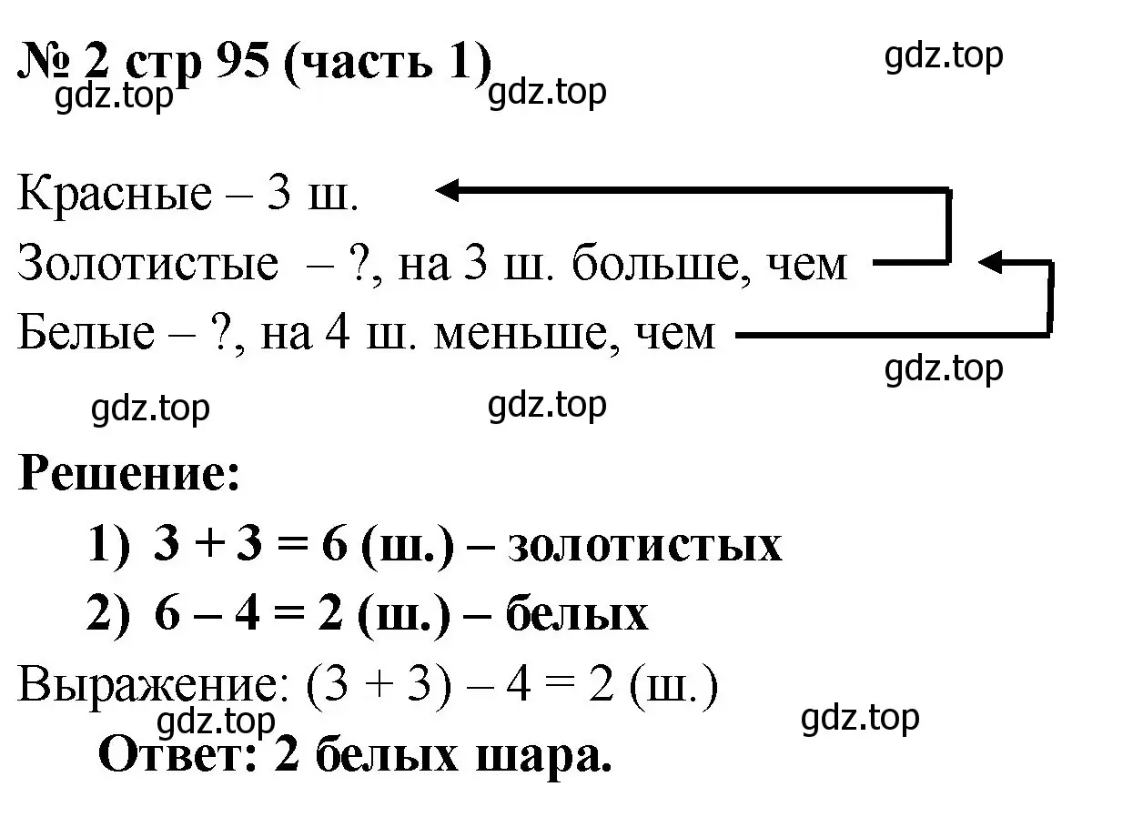 Решение номер 2 (страница 95) гдз по математике 2 класс Моро, Бантова, учебник 1 часть