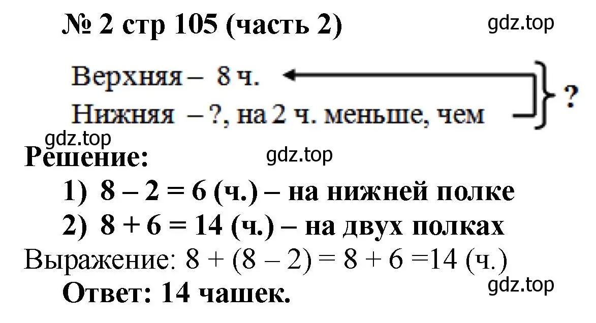 Решение номер 2 (страница 105) гдз по математике 2 класс Моро, Бантова, учебник 2 часть