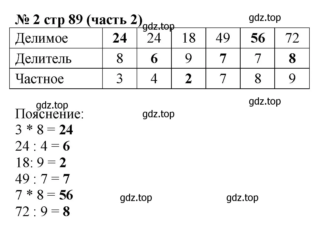 Решение номер 2 (страница 89) гдз по математике 2 класс Моро, Бантова, учебник 2 часть