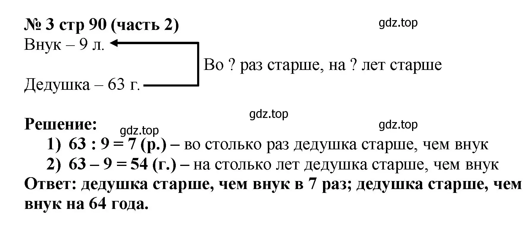 Решение номер 3 (страница 90) гдз по математике 2 класс Моро, Бантова, учебник 2 часть