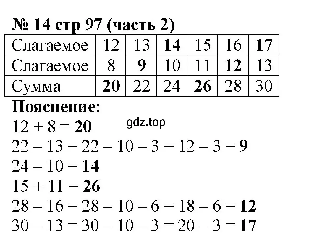 Решение номер 14 (страница 97) гдз по математике 2 класс Моро, Бантова, учебник 2 часть