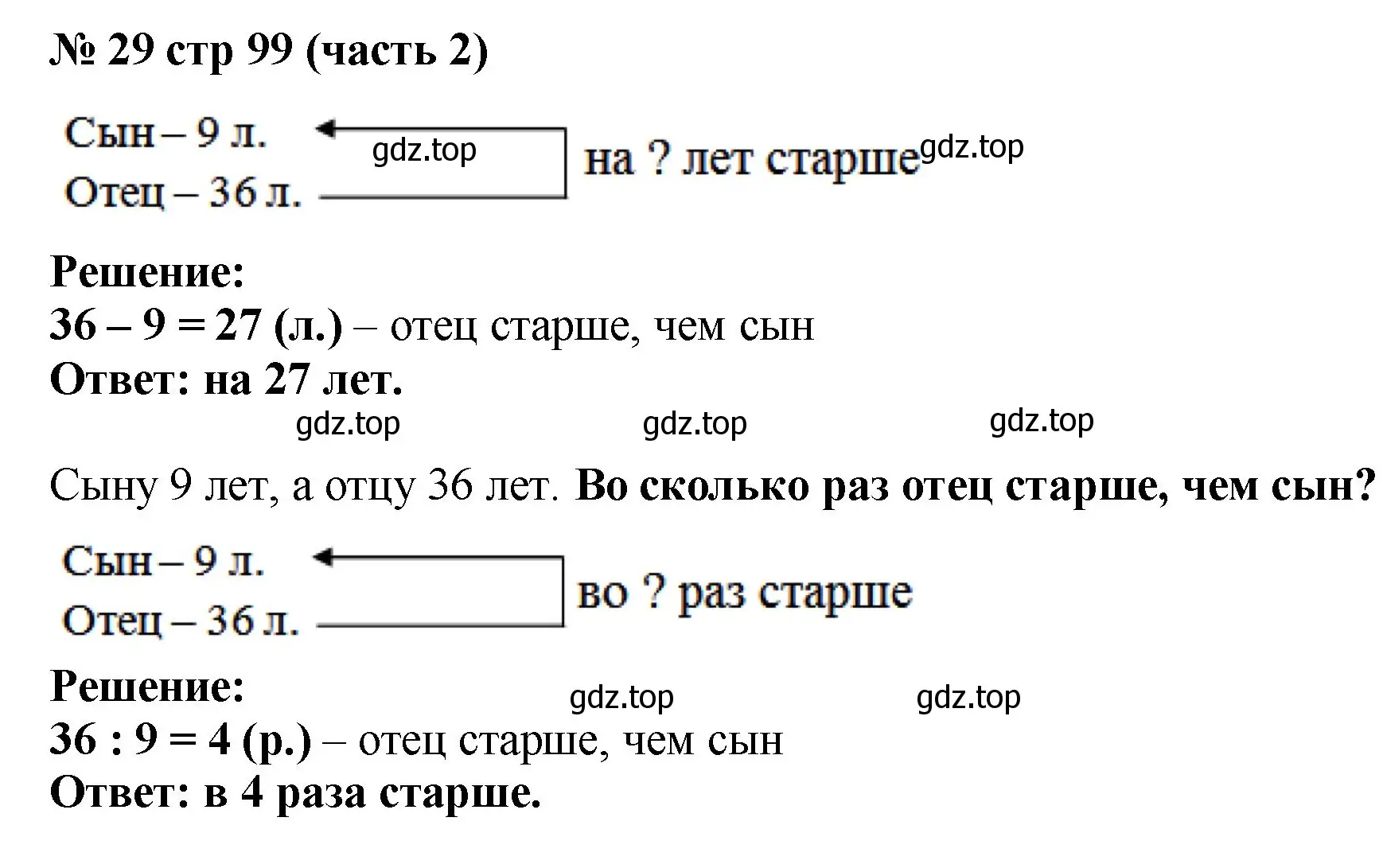 Решение номер 29 (страница 99) гдз по математике 2 класс Моро, Бантова, учебник 2 часть