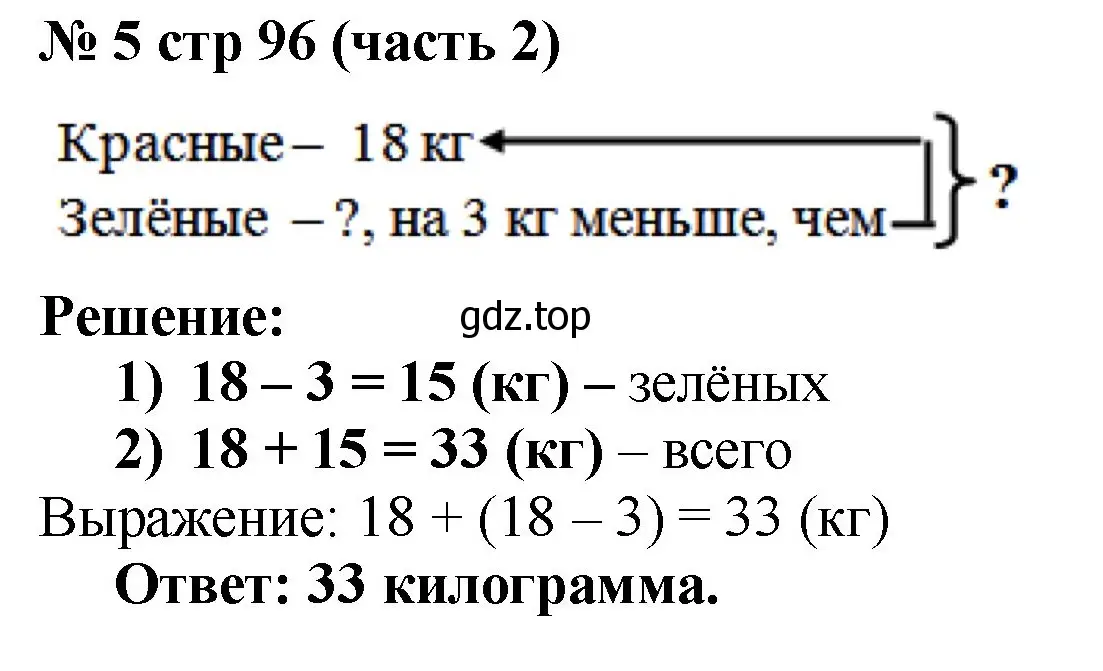 Решение номер 5 (страница 96) гдз по математике 2 класс Моро, Бантова, учебник 2 часть