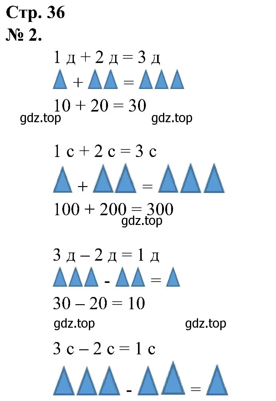 Решение номер 2 (страница 36) гдз по математике 2 класс Петерсон, рабочая тетрадь 1 часть