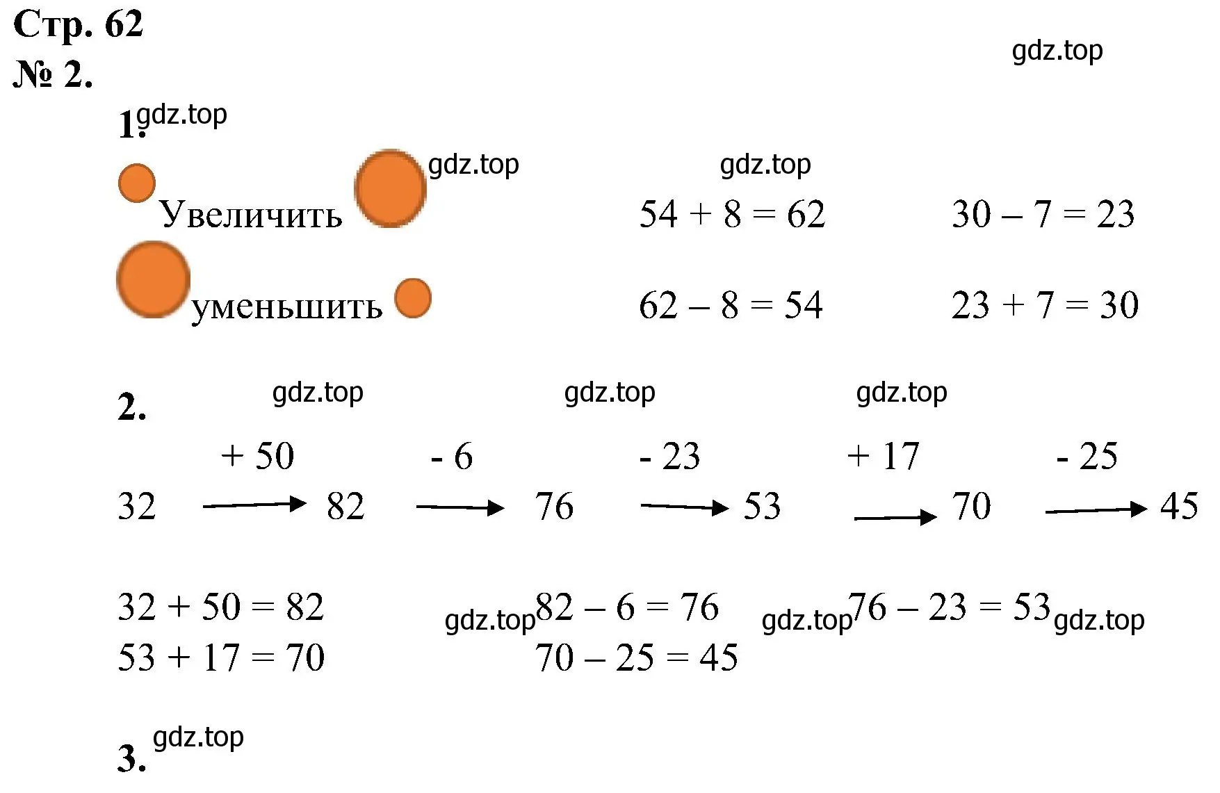 Решение номер 2 (страница 62) гдз по математике 2 класс Петерсон, рабочая тетрадь 1 часть
