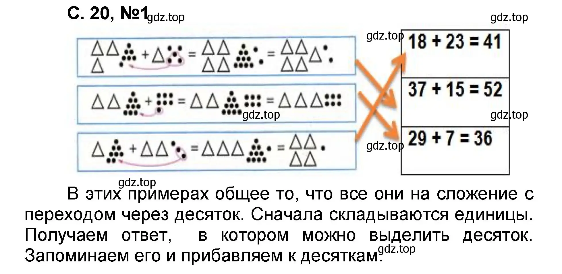 Решение номер 1 (страница 20) гдз по математике 2 класс Петерсон, учебник 1 часть