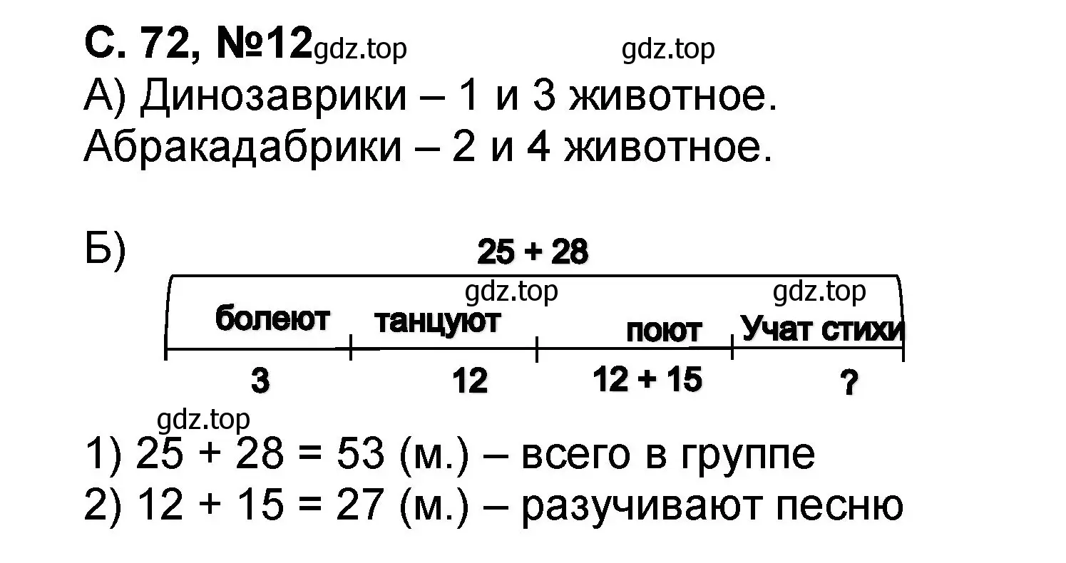 Решение номер 12 (страница 72) гдз по математике 2 класс Петерсон, учебник 2 часть