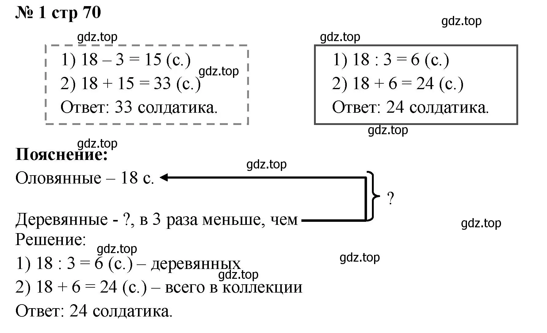 Решение номер 1 (страница 70) гдз по математике 2 класс Волкова, проверочные работы