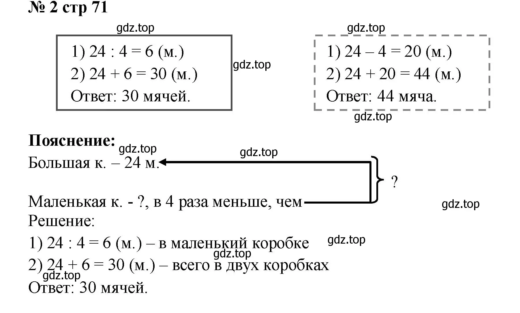 Решение номер 2 (страница 71) гдз по математике 2 класс Волкова, проверочные работы