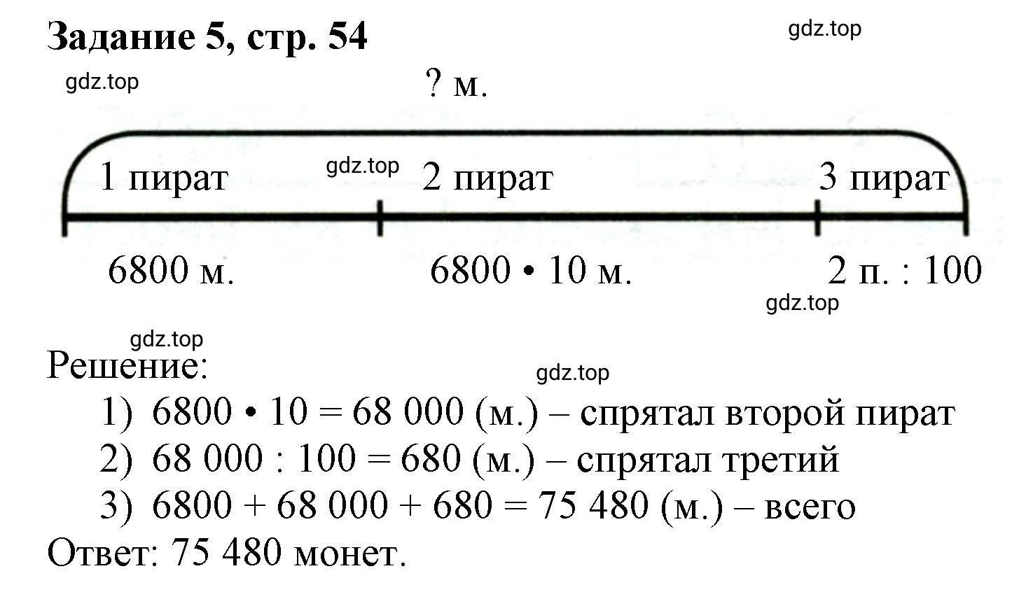 Решение номер 5 (страница 54) гдз по математике 3 класс Петерсон, рабочая тетрадь 1 часть