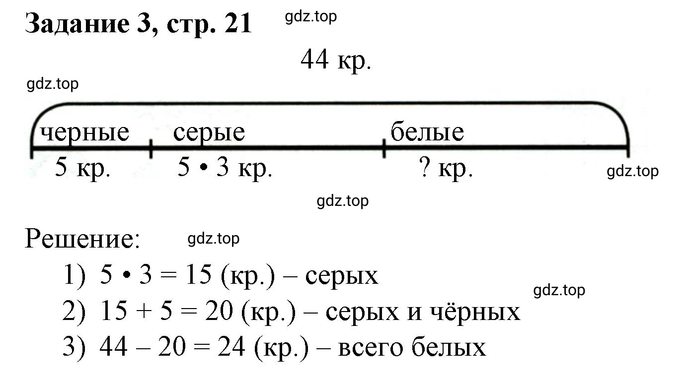 Решение номер 3 (страница 21) гдз по математике 3 класс Петерсон, рабочая тетрадь 2 часть