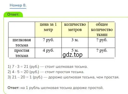 Решение номер 8 (страница 85) гдз по математике 3 класс Дорофеев, Миракова, учебник 1 часть