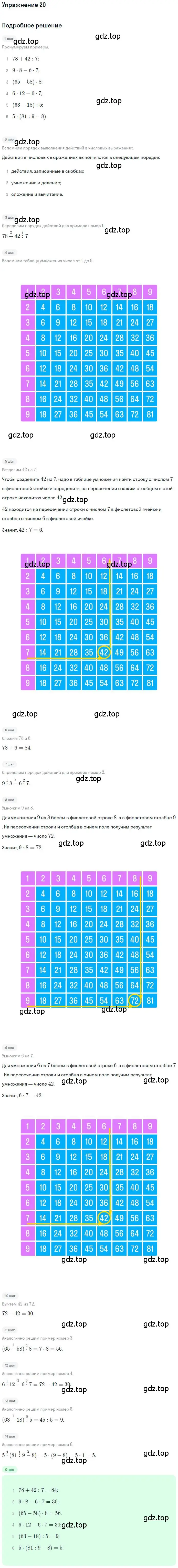 Решение 3. номер 20 (страница 95) гдз по математике 3 класс Дорофеев, Миракова, учебник 2 часть