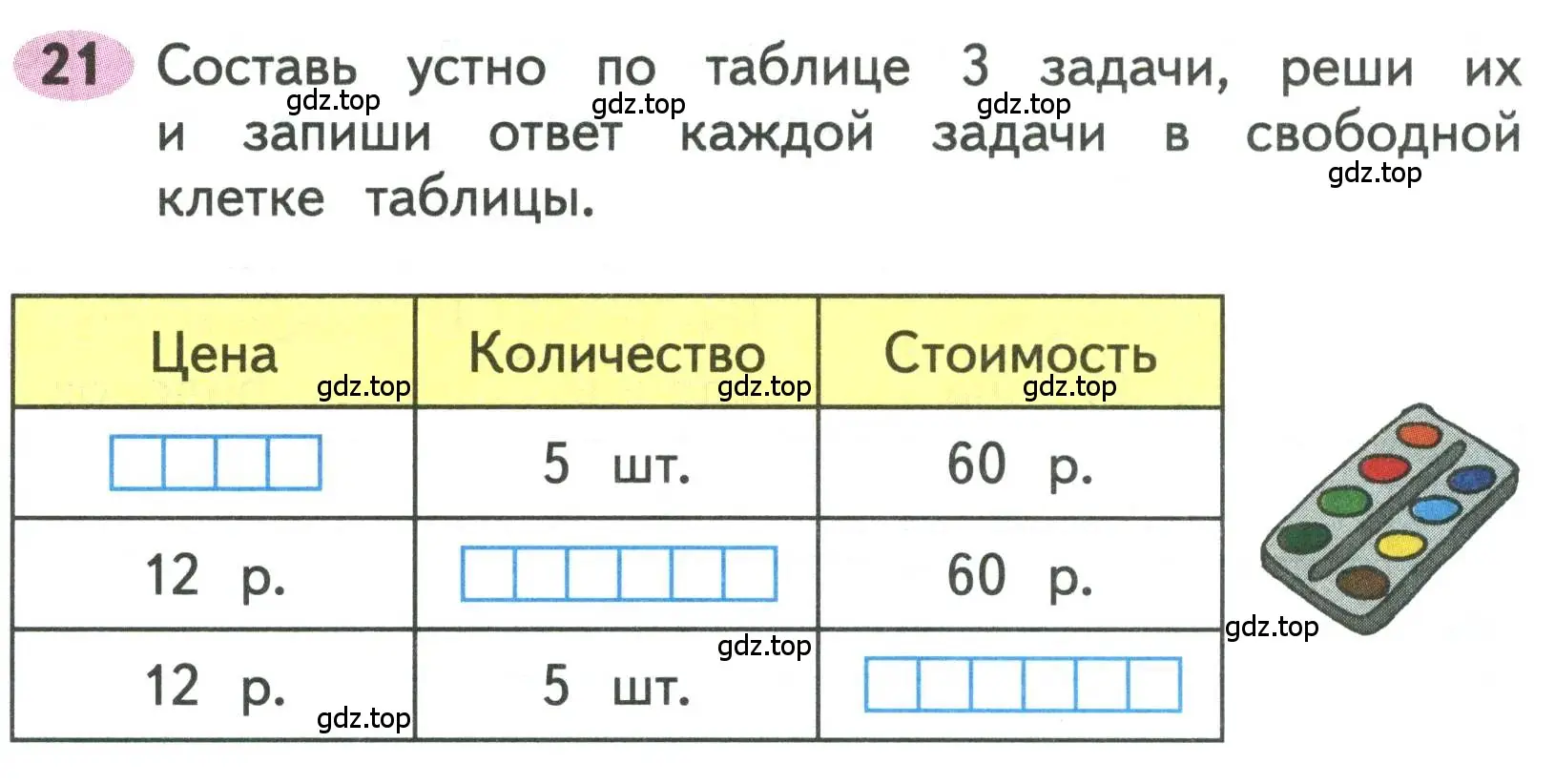 Условие номера 21 (страница 65) гдз по математике 3 класс Моро, Волкова, рабочая тетрадь 2 часть