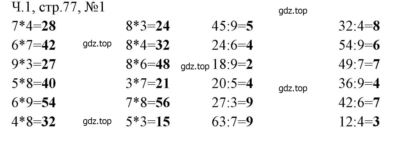 Решение номера 1 (страница 77) гдз по математике 3 класс Моро, Волкова, рабочая тетрадь 1 часть