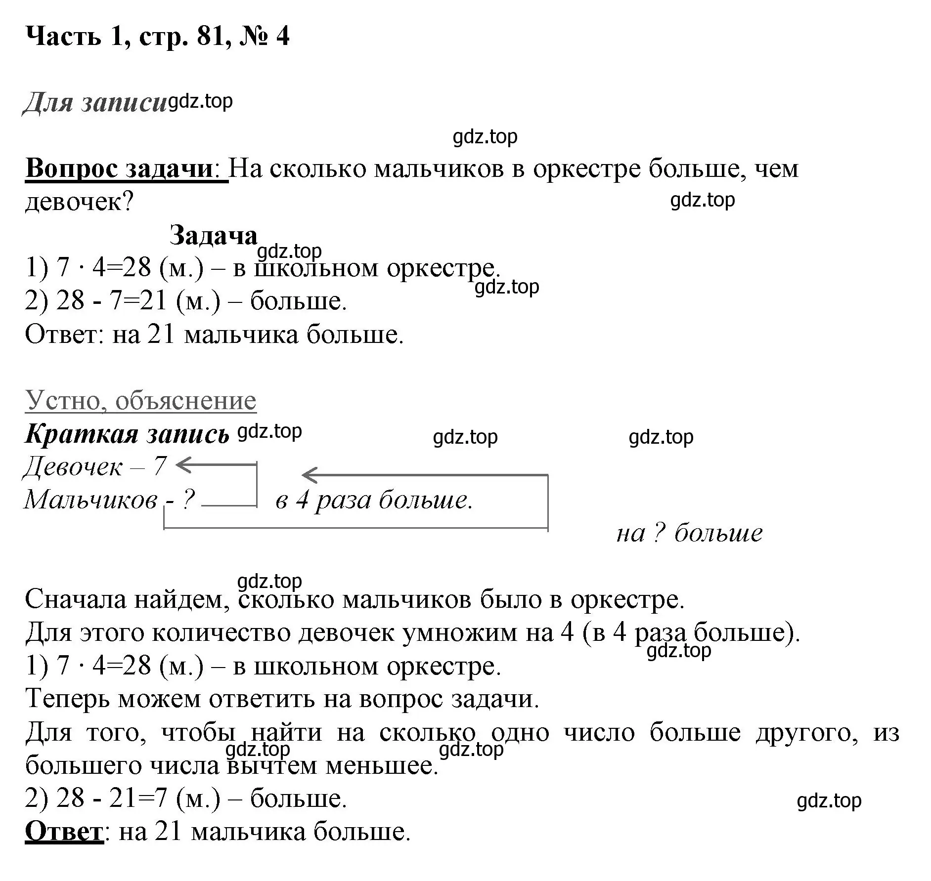 Решение номер 4 (страница 81) гдз по математике 3 класс Моро, Бантова, учебник 1 часть