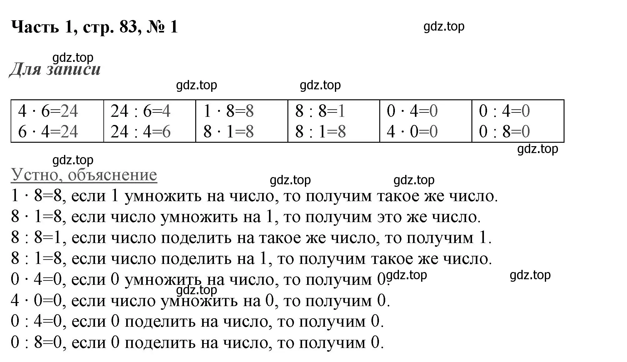 Решение номер 1 (страница 83) гдз по математике 3 класс Моро, Бантова, учебник 1 часть