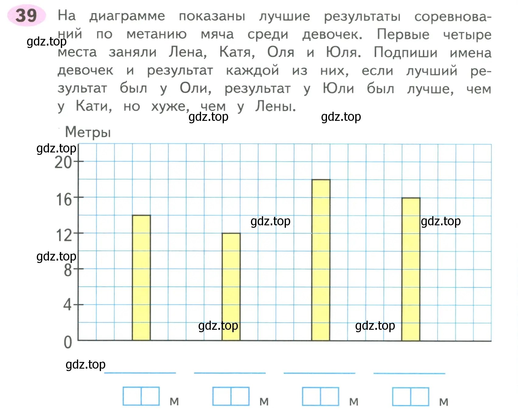 Условие номер 39 (страница 14) гдз по математике 4 класс Волкова, рабочая тетрадь 1 часть