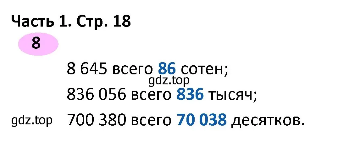 Решение номер 8 (страница 18) гдз по математике 4 класс Волкова, рабочая тетрадь 1 часть