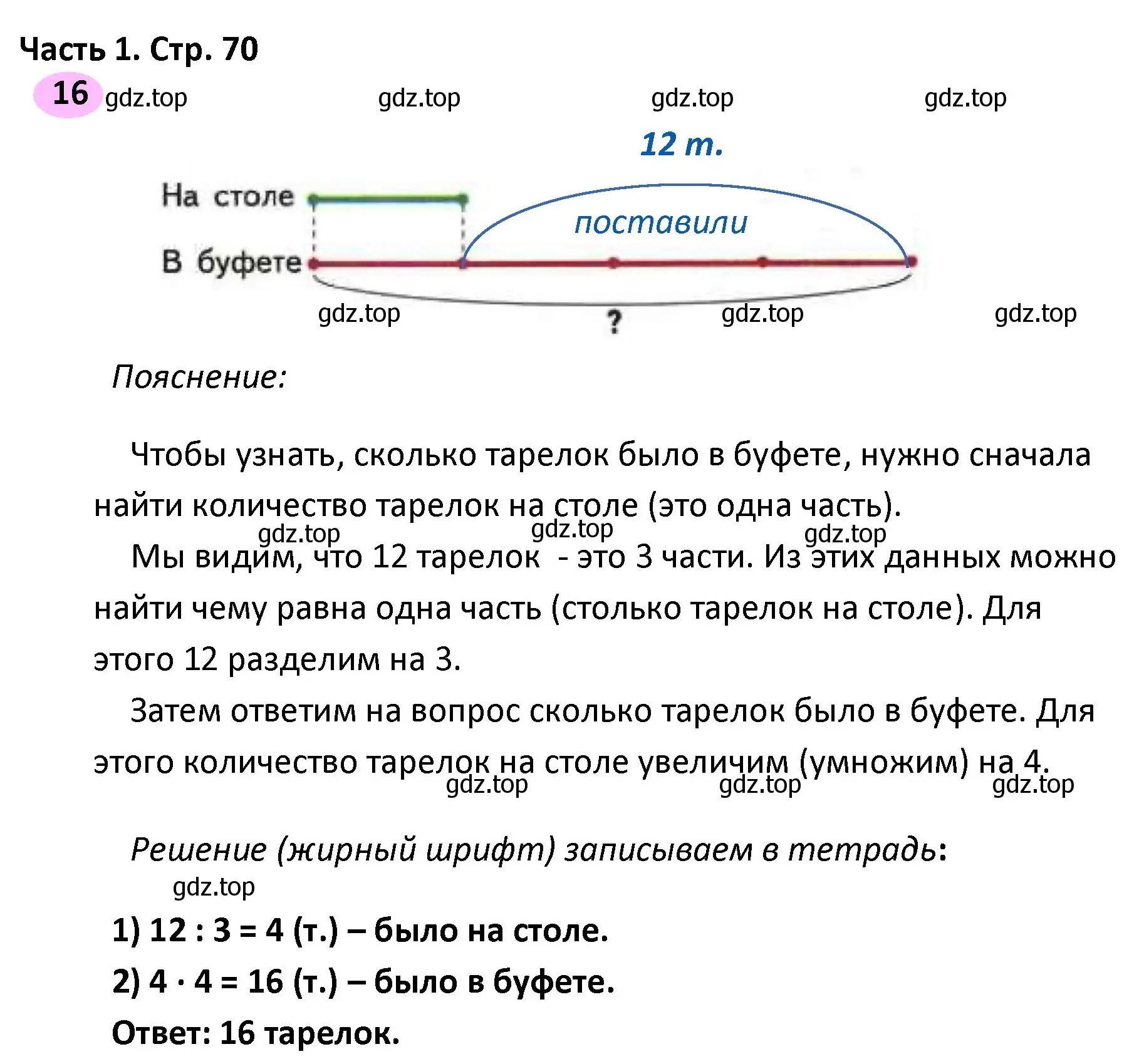 Решение номер 16 (страница 70) гдз по математике 4 класс Волкова, рабочая тетрадь 1 часть