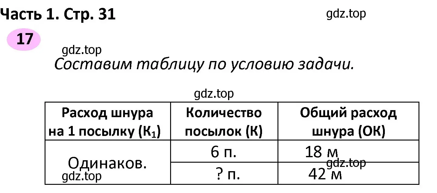 Решение номер 17 (страница 31) гдз по математике 4 класс Волкова, рабочая тетрадь 2 часть