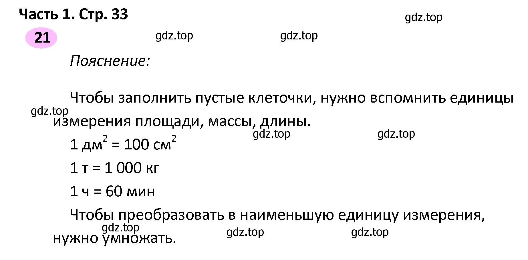 Решение номер 21 (страница 33) гдз по математике 4 класс Волкова, рабочая тетрадь 2 часть