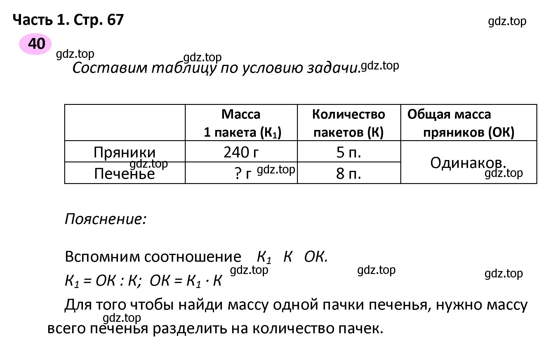 Решение номер 40 (страница 67) гдз по математике 4 класс Волкова, рабочая тетрадь 2 часть