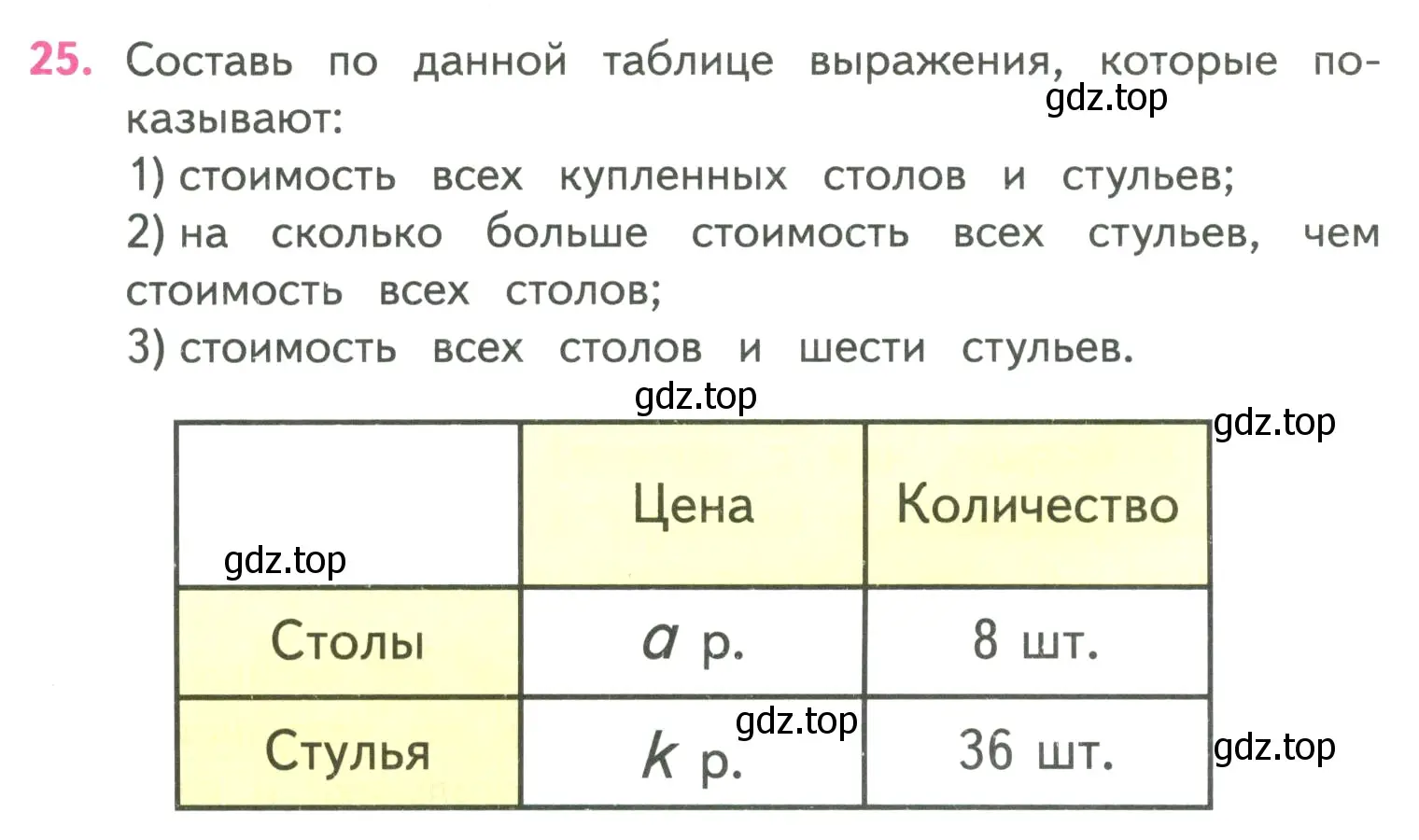 Условие номер 25 (страница 58) гдз по математике 4 класс Моро, Бантова, учебник 2 часть