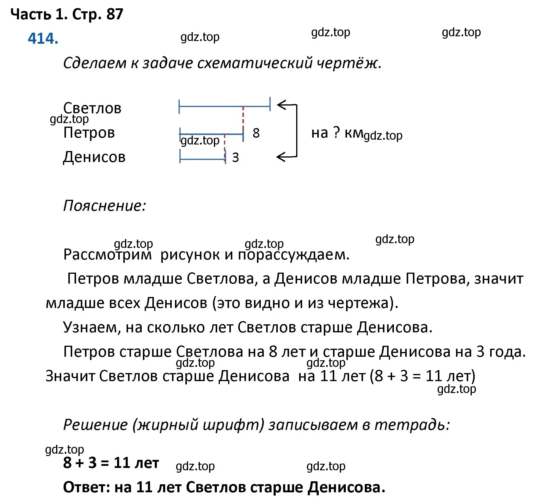 Решение номер 414 (страница 87) гдз по математике 4 класс Моро, Бантова, учебник 1 часть