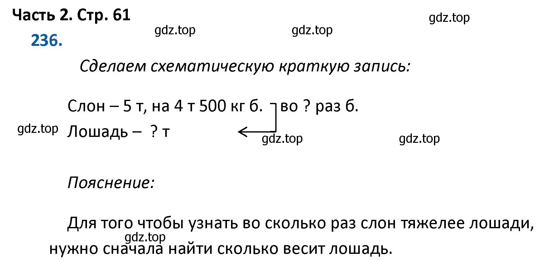 Решение номер 236 (страница 61) гдз по математике 4 класс Моро, Бантова, учебник 2 часть