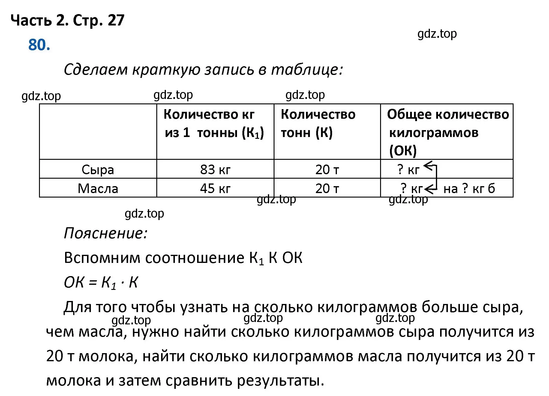 Решение номер 80 (страница 27) гдз по математике 4 класс Моро, Бантова, учебник 2 часть