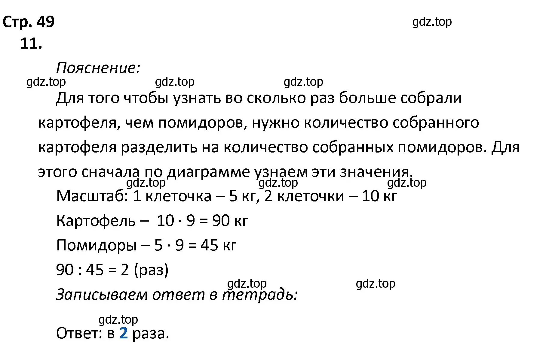 Решение номер 11 (страница 49) гдз по математике 4 класс Волкова, тетрадь учебных достижений